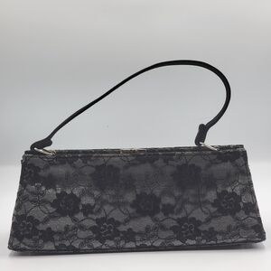 Vintage Y2K 90’s Black Sheer Lace Structured Mini Bag Purse